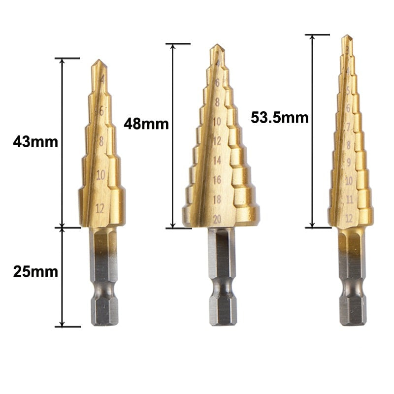 Homem Raiz™ Cyclone - Kit 3 Brocas Escalonadas + Brinde